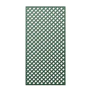 Treillage en bois L.2m x l.1m - vert- panneau rectangle, maille losange 47mm